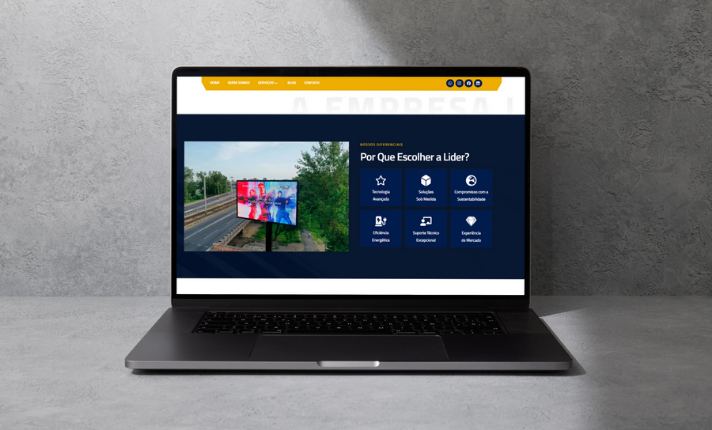 Site institucional para a Lider Painel de LED